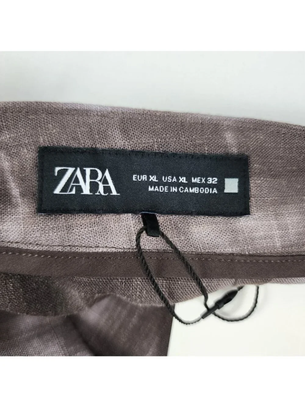 ZARA Pants Womens XL Multi Casual Linen Blend Wide Leg NWT